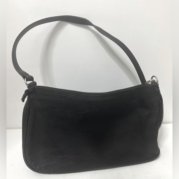 Black LEATHER shoulder purse - Picture 3 of 10